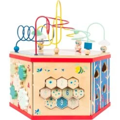 Small Foot Cube D'activités Hexagonal -Magasin De Jouets En Bois boite hexagonale multi activites en bois 6