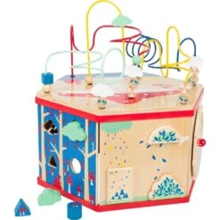 Small Foot Cube D'activités Hexagonal -Magasin De Jouets En Bois boite hexagonale multi activites en bois 9