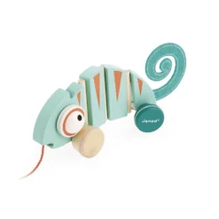 Janod Caméléon à Tirer - Tropik -Magasin De Jouets En Bois cameleon a tirer tropik bois 4