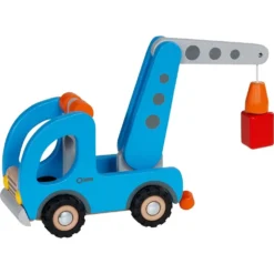 Goki Camion Plateau-grue -Magasin De Jouets En Bois camion plateau grue bois 4