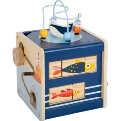 Small Foot Cube De Motricité - Voyage Marin -Magasin De Jouets En Bois cube de motricite voyage marin bois 4