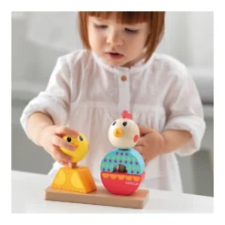 Jeu à Empiler Et Visser - Jolies Poulettes 7 Jeu à Empiler Et Visser - Jolies Poulettes -Magasin De Jouets En Bois jeu a empiler et visser jolies poulettes bois 3
