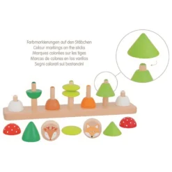 Goki Jeu à Empiler - Ma Petite Forêt -Magasin De Jouets En Bois jeu a empiler ma petite foret bois 3