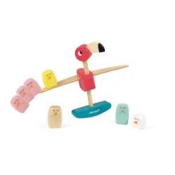 Janod Jeu D'équilibre - Flamant Rose -Magasin De Jouets En Bois jeu d equilibre flamant rose bois 2