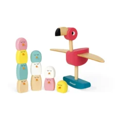 Janod Jeu D'équilibre - Flamant Rose -Magasin De Jouets En Bois jeu d equilibre flamant rose bois 4