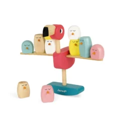 Janod Jeu D'équilibre - Flamant Rose -Magasin De Jouets En Bois jeu d equilibre flamant rose bois 5