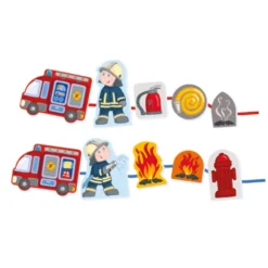 Haba Perles à Enfiler - L'univers Des Pompiers -Magasin De Jouets En Bois perles a enfiler univers des pompiers bois 2