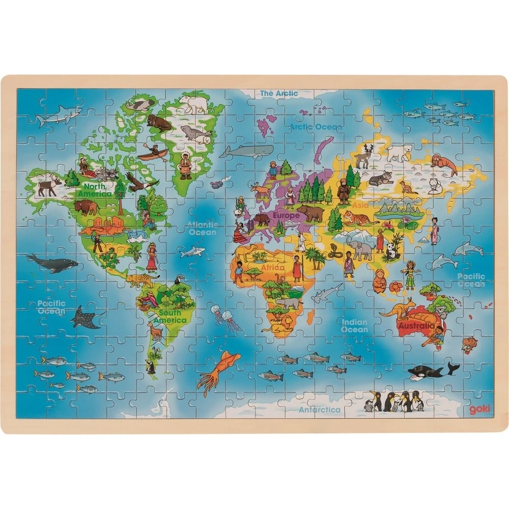 Goki Puzzle 192 Pcs - Carte Du Monde 1 Goki Puzzle 192 Pcs - Carte Du Monde