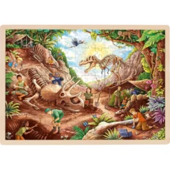 Goki Puzzle 192 Pcs - Sur Les Traces Des Dinosaures