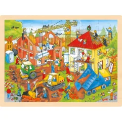 Goki Puzzle 96 Pcs - Un Chantier Animé