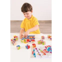 Beleduc Puzzle Cubes - Mosaïque -Magasin De Jouets En Bois puzzle cubes mosaique bois 7