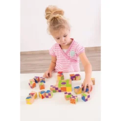 Beleduc Puzzle Cubes - Mosaïque -Magasin De Jouets En Bois puzzle cubes mosaique bois 8