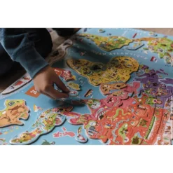 Janod Puzzle Magnétique 92 Pcs - Carte Du Monde -Magasin De Jouets En Bois puzzle monde magnetique bois 5