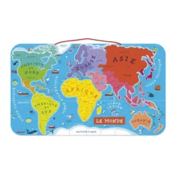 Janod Puzzle Magnétique 92 Pcs - Carte Du Monde -Magasin De Jouets En Bois puzzle monde magnetique bois 6