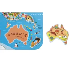 Janod Puzzle Magnétique 92 Pcs - Carte Du Monde -Magasin De Jouets En Bois puzzle monde magnetique bois 7