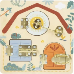 Small Foot Tableau D'activités Montessori - Verrous -Magasin De Jouets En Bois tableau d activites montessori verrous bois 2