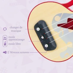 Ukulélé électrique -Magasin De Jouets En Bois ukulele electrique bois 4